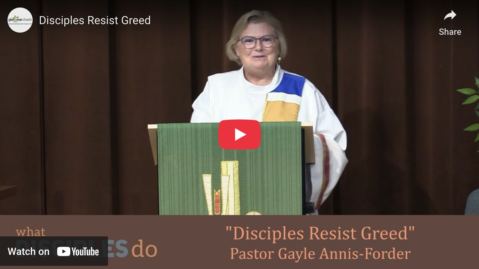 Disciples Resist Greed