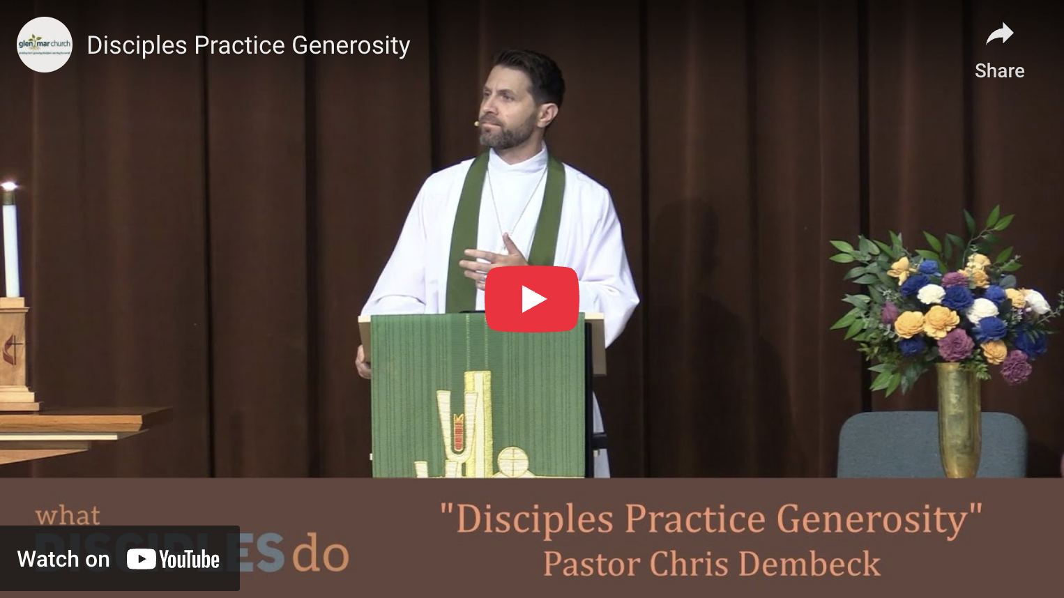 Disciples Practice Generosity