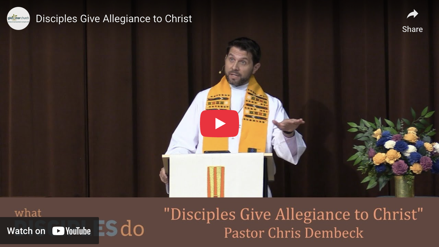 Disciples Give Allegiance to Christ